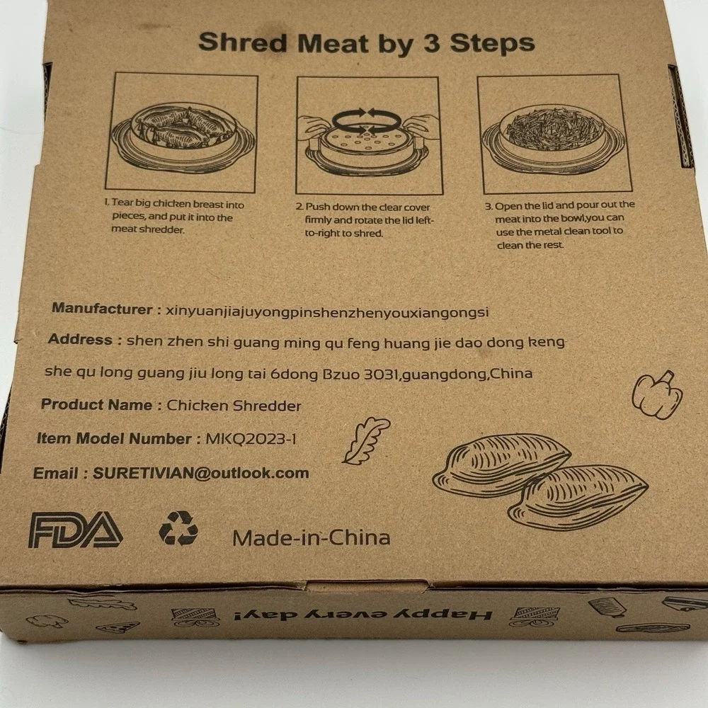 SURETIVIAN Manual Push Function Chicken Shredder MKQ2023-1 Food Chopper
